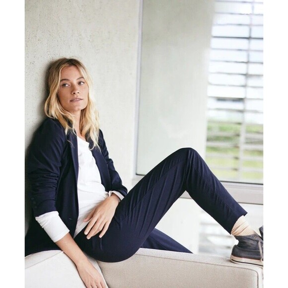 Outerknown Pants Women Size 6 Dark Navy Virgin Wool Blend Trouser - Picture 1 of 10